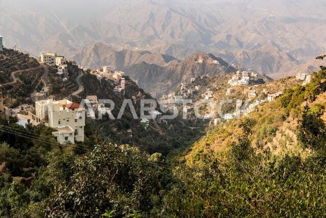 منظر جوي لمدينة فيفة الجبلية، المملكة العربية السعودية