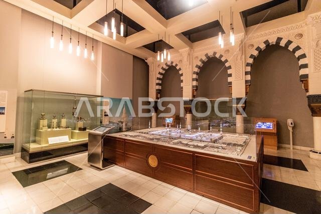 RIYADH, SAUDI ARABIA - NOVEMBER 29, 2021: Medina exhibits of the National Museum of Saudi Arabia in Riyadh