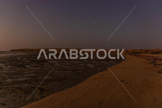 Night view of a coast of Farasan island, Saudi Arabia