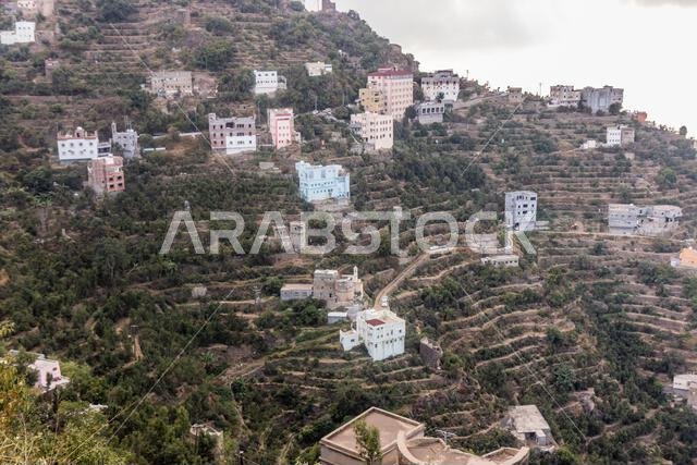 View of steep Fayfa town, Saudi Arabia