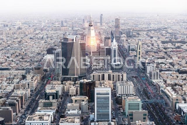 صورة جوية لمدينة الرياض، عاصمة المملكة العربية السعودية صورة جوية لمدينة الرياض، عاصمة المملكة العربية السعودية