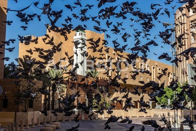 حمام وبرج ساعة الصفاة في حي الديرة بالرياض، المملكة العربية السعودية
