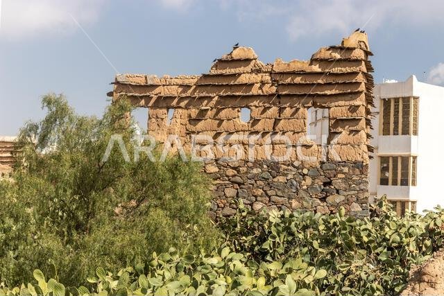 Ruin of a traditional building in Abha, Saudi Arabia