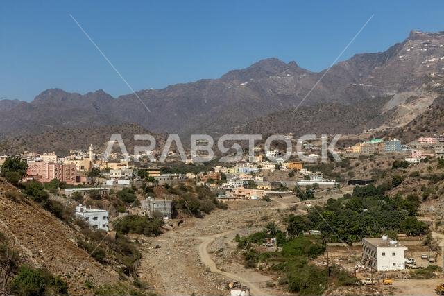 View of a town in Faifa mountains, Saudi Arabia View of a town in Faifa mountains, Saudi Arabia