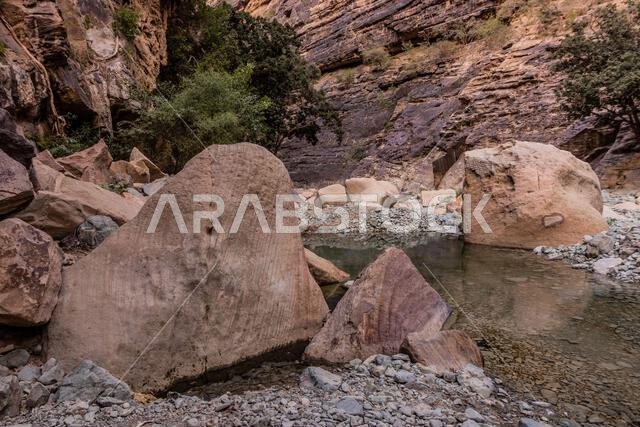 Rocks in Wadi Lajab canyon, Saudi Arabia