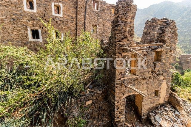 Ruins of ancient Rijal Alma village, Saudi Arabia