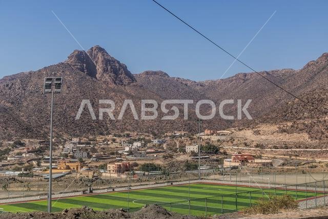 Soccer field in Wadi Al Ain village near Dhahran al Janub, Saudi Arabia Soccer field in Wadi Al Ain village near Dhahran al Janub, Saudi Arabia