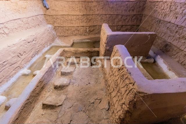 Ablution area of an adobe mosque in Dhahran al Janub, Saudi Arabia Ablution area of an adobe mosque in Dhahran al Janub, Saudi Arabia