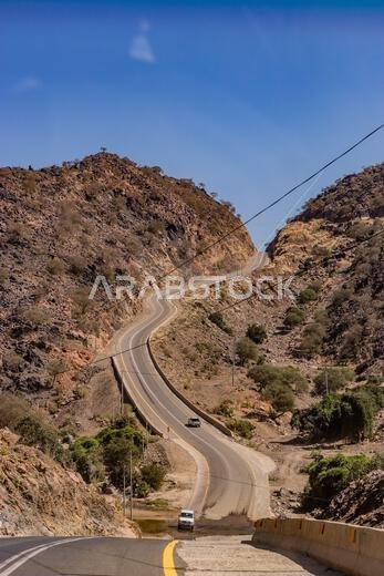 View of a road in southwestern Saudi Arabia