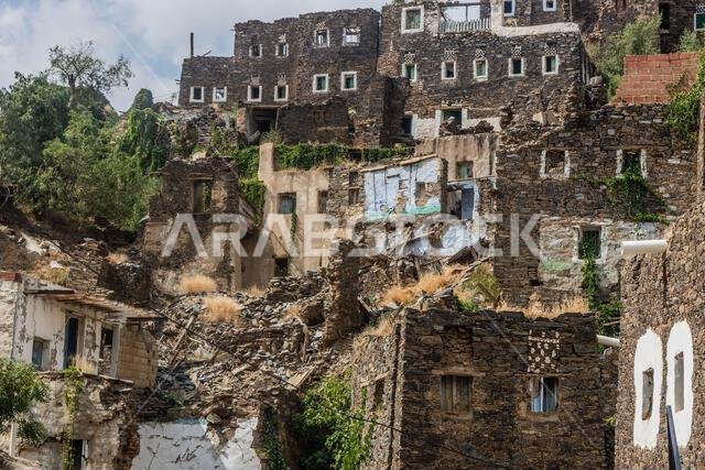 Ruins of ancient Rijal Alma village, Saudi Arabia