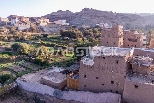 Traditional mud-brick houses in Dhahran al Janub, Saudi Arabia Traditional mud-brick houses in Dhahran al Janub, Saudi Arabia