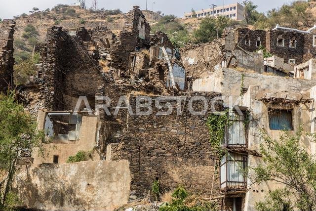 Ruins of ancient Rijal Alma village, Saudi Arabia