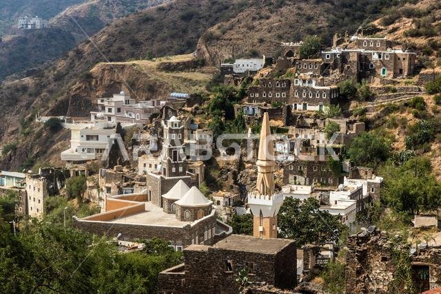 Ruins of ancient Rijal Alma village, Saudi Arabia