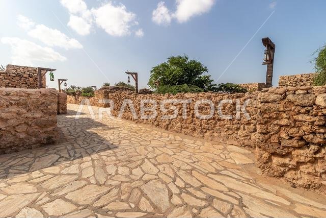 Street in Al Qassar heritage village on Farasan island, Saudi Arabia Street in Al Qassar heritage village on Farasan island, Saudi Arabia