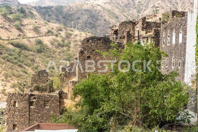 Ruins of ancient Rijal Alma village, Saudi Arabia