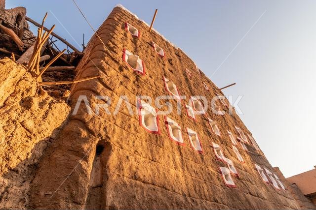 Old mud-brick house in Dhahran al Janub, Saudi Arabia