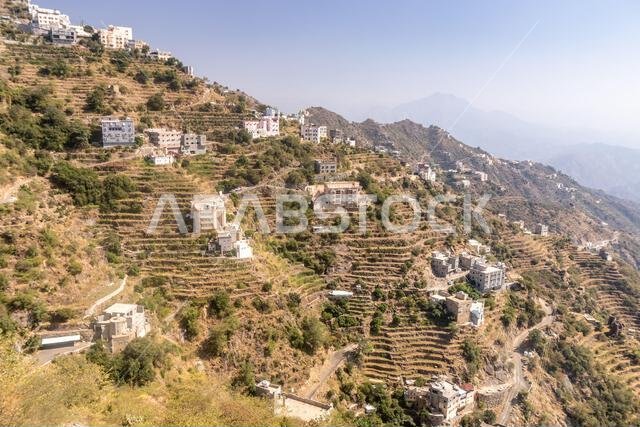 View of steep Fayfa town, Saudi Arabia