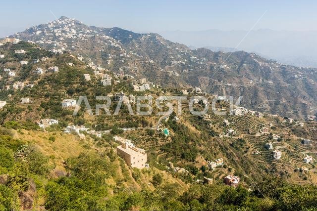 View of hilltop Fayfa village, Saudi Arabia