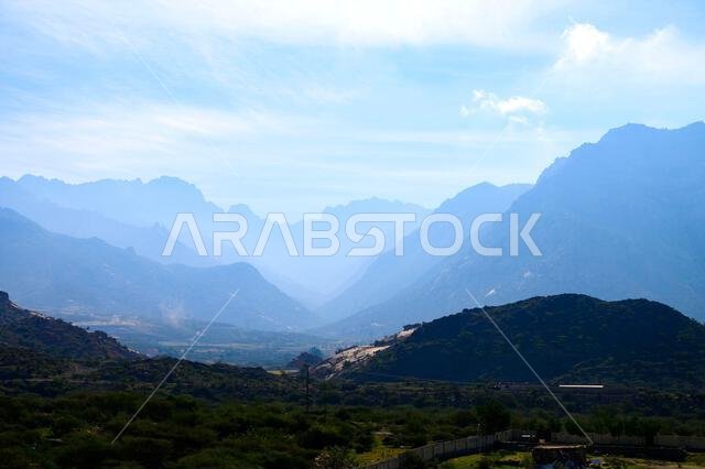 Landscape view of Taif Mountains from the top of Al hada Mountain road Landscape view of Taif Mountains from the top of Al hada Mountain road
