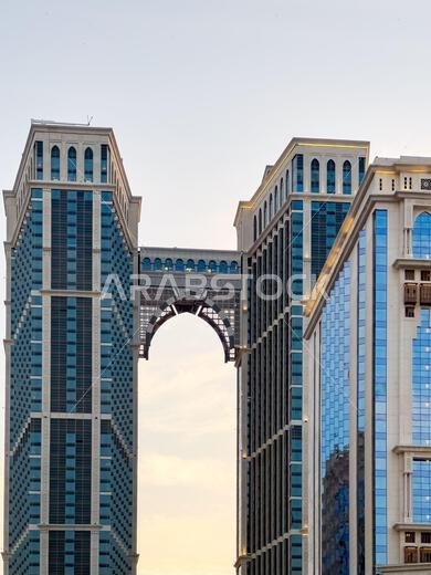 Makkah, Saudi Arabia - May 18 2024: Amazing Hotel Near Masjid Al Haram with Unique interior design.
