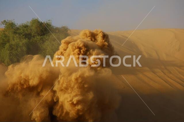 Nawan , Saudi Arabia  Jan 7 2023: 4x4 cars drift across Saudi Arabia’s striking sand desert. The vehicles perform thrilling maneuvers, on sand dunes