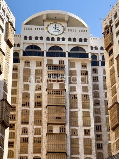 Makkah, Saudi Arabia - May 18 2024: Amazing Hotel Near Masjid Al Haram with Unique interior design.
