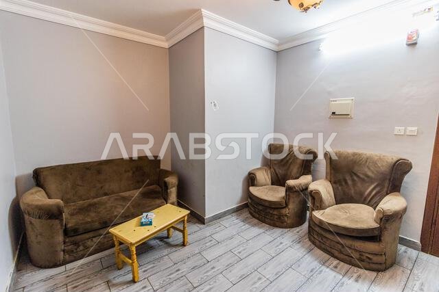 ABHA, SAUDI ARABIA - NOVEMBER 18, 2021: Interior of an apartment in a hotel in Abha, Saudi Arabia