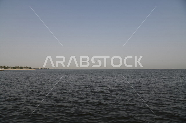 Aesthetic image of the seascape in Saudi Arabia, nature background, calm seascape, calmness and beauty of the sea, tourist places, seashore, marine nature in Saudi Arabia