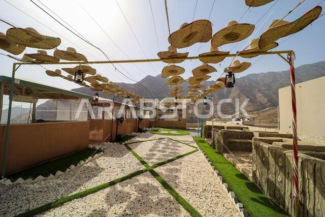 Abha , Saudi Arabia Jul 6 2022: Beautiful tourist places in Abha city - Saudi Tourism