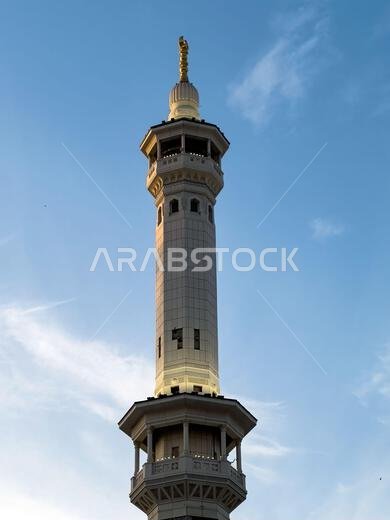 Makkah, Saudi Arabia. 17-May-2024. The Tower of Masjid Al Haram in Mecca, Saudi Arabia.