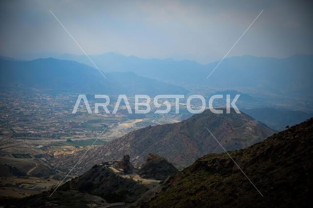 Landscape view of Taif Mountains from the top of Al hada Mountain road Landscape view of Taif Mountains from the top of Al hada Mountain road