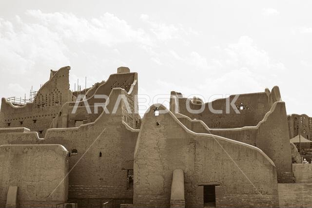 Riyadh Saudi Arabia Mar 11 2023: Al Diriyah old capital . Diriyah ruins - Saudi culture. National day