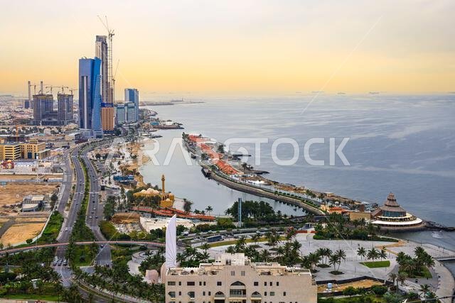 جدة، المملكة العربية السعودية، 1 يناير 2024: أفق المدينة - منظر جوي - مدينة جدة، المملكة العربية السعودية