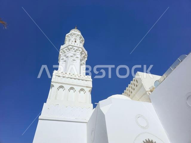 The Exterior of The Masjid Al Qiblatayn Mosque of the Two Qiblas, contained two mihrabs (niches indicating the qibla) in different directions, Qibla c