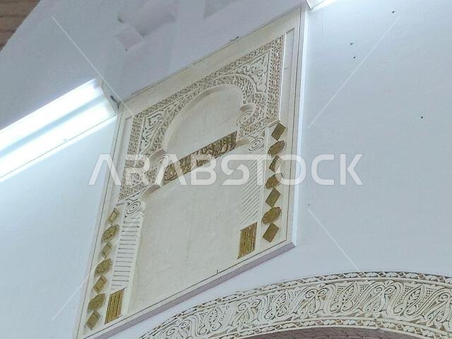The old Qibla towards Al Aqsa mosque before the change to Kaaba, The Masjid Al Qiblatayn Mosque of the Two Qiblas, contained two mihrabs (niches indic