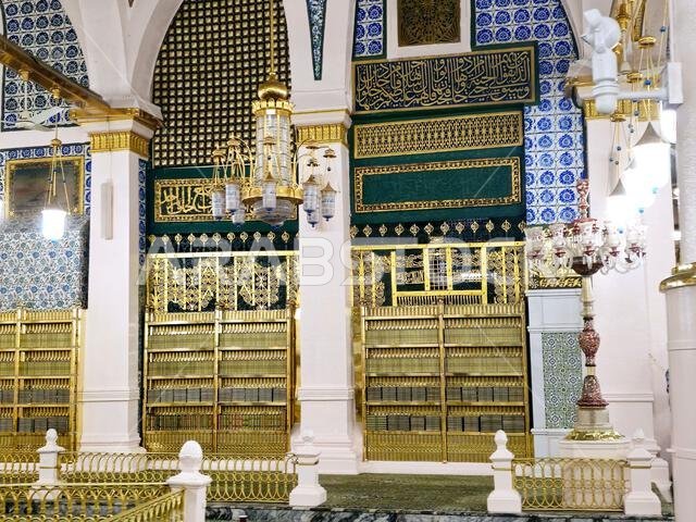 Al Rawdah Al Sharefa or Sacred Garden, the area between Prophet Muhammad’s grave and his pulpit, Al-Rawdah Al-Sharifah in Al Masjid Al Nabawi prophet