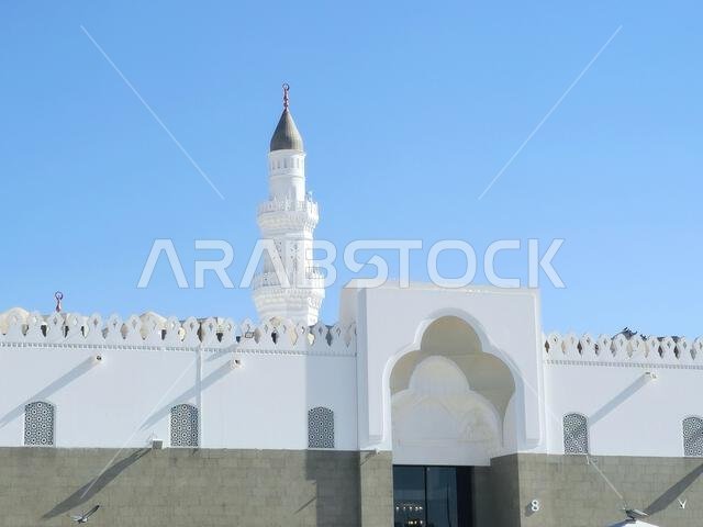 The Quba Mosque, thought to be the first mosque in the world, built on the first day of Muhammad peace be upon him emigration to Medina, where the 1st