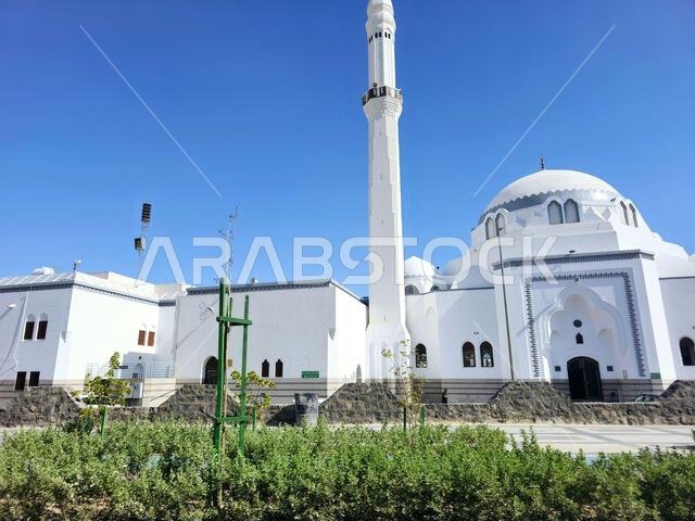 Medina, Saudi Arabia, June 27 2024: Al Jumah Jum'ah Friday mosque, Masjid Al Wadi or Bani Salim, where prophet Mohamed peace be upon him performed the