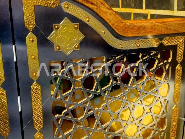 The door of Hijr Ismael or Hateem, a low wall originally part of the Kaaba, a semi-circular wall opposite, but not connected to, the north-west wall o