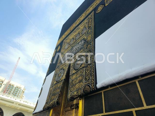 Mecca, Saudi Arabia, June 21 2024: Al Kaaba in Ihram cothing, The Kaaba a stone building at the center of Islam's most important mosque and holiest si