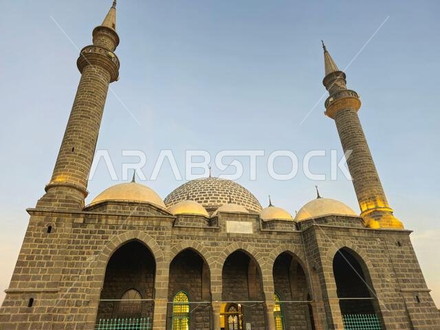 Medina, Saudi Arabia, June 28 2024: The Anbariya Mosque, the Hamidiye Mosque, is a mosque built by the Ottoman Turks in Medina, Built in 1908 by the O Medina, Saudi Arabia, June 28 2024: The Anbariya Mosque, the Hamidiye Mosque, is a mosque built by the Ottoman Turks in Medina, Built in 1908 by the O