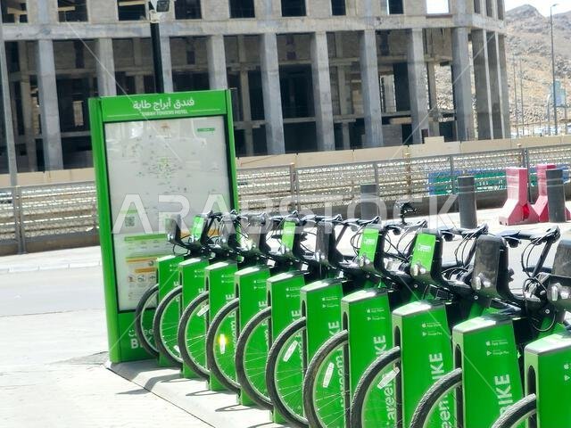 Medina, Saudi Arabia, June 26 2024: Careem Bike your way, to take a ride using Careem app, company specialized in providing delivery services through