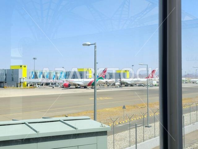 Medina, Saudi Arabia, June 29 2024: Prince Mohammad Bin AbdulAziz International Airport Or Medina airport, in Madinah, handles domestic and regional i