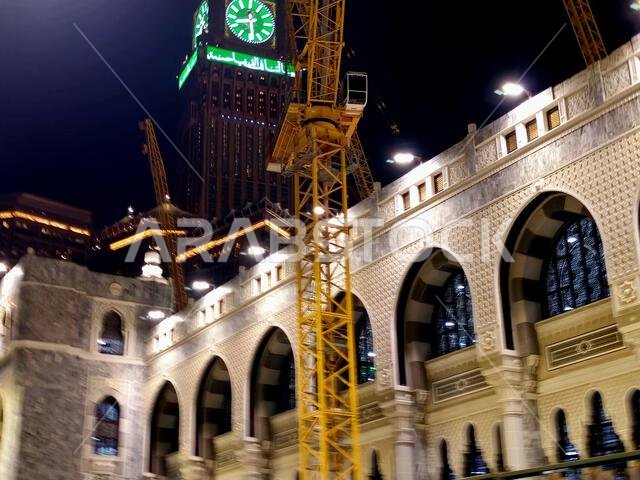 Mecca, Saudi Arabia, June 4 2024: Details of Al Masjid al-Haram, the Sacred Mosque or the Great Mosque of Mecca, is considered to be the most signific