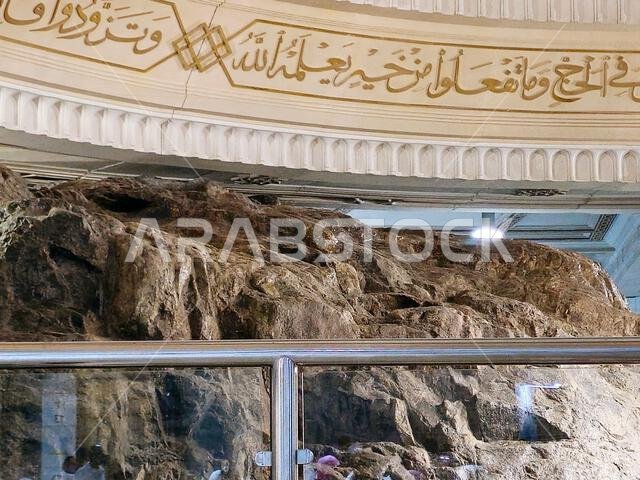 Mecca, Saudi Arabia, June 6 2024: Safa and Marwah hills, two small mountains now located in the Masjid al Haram in Makkah,  Muslims travel back and fo