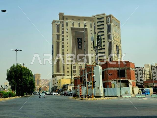 Mecca, Saudi Arabia, June 8 2024: the streets of Makkah city details, the capital of Mecca Province in the Hejaz region of western Saudi Arabia and th Mecca, Saudi Arabia, June 8 2024: the streets of Makkah city details, the capital of Mecca Province in the Hejaz region of western Saudi Arabia and th