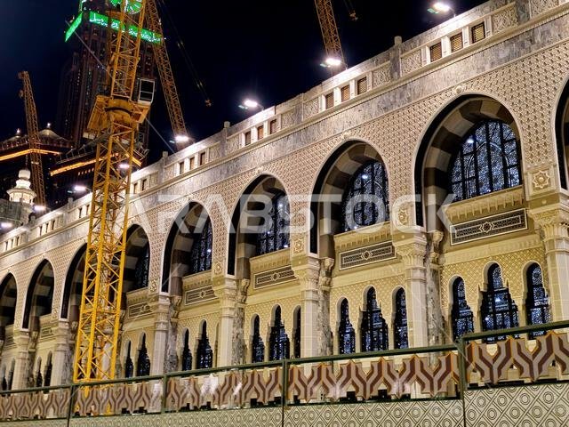 Mecca, Saudi Arabia, June 4 2024: Details of Al Masjid al-Haram, the Sacred Mosque or the Great Mosque of Mecca, is considered to be the most signific
