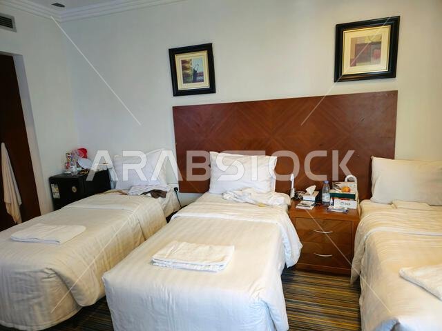 Mecca, Saudi Arabia, June 5 2024: Al Massa Grand hotel room in Mecca Makkah al-Mukarramah, Makkah city, the capital of Mecca Province in the Hejaz reg