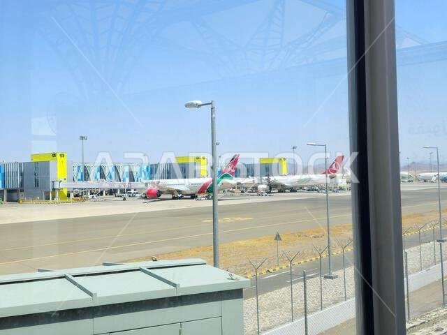 Medina, Saudi Arabia, June 29 2024: Prince Mohammad Bin AbdulAziz International Airport Or Medina airport, in Madinah, handles domestic and regional i