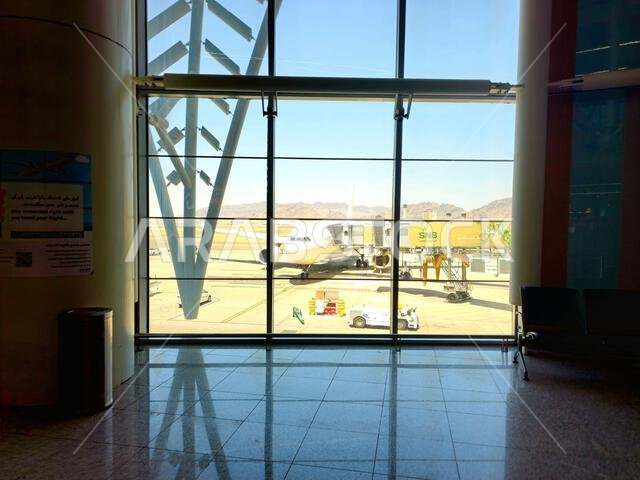 Medina, Saudi Arabia, June 29 2024: Prince Mohammad Bin AbdulAziz International Airport Or Medina airport, in Madinah, handles domestic and regional i Medina, Saudi Arabia, June 29 2024: Prince Mohammad Bin AbdulAziz International Airport Or Medina airport, in Madinah, handles domestic and regional i